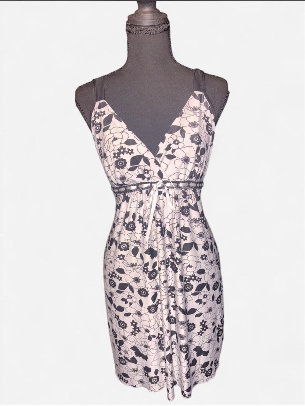 Floral Print Lace-Trim Chemise